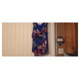 Beautiful Layered Blue Blouse W/ Sheer Floral