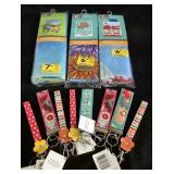 (3) Large Porch Art Flags & (8) Key Wristlets