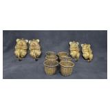 (4) Panda Wall Hangings + (6) Metal Wicker V