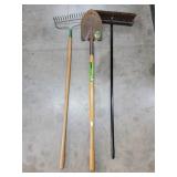 Rake, Spade and Push Broom