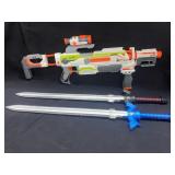 Nerf Gun and Toy Swords
