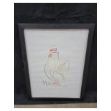 20x26in Framed Rooster Print