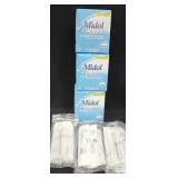 (3) Boxes Of Individual Midol Pkgs + Cotton