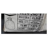 Case Of 10 Rolls 24"×26" Clear 10 Gallon Trash C