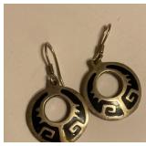 VIntage Sterling Silver Handmade Enameled Dangle E