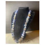 Light Blue and Brown Gemstone Became Necklace