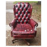 Vintage Red Leather Office Chair