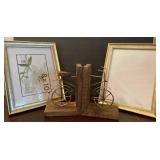 Bicycle Book Ends & (2) 8 x 10 Frames