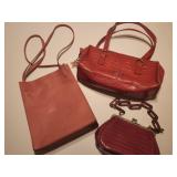 (3) Pink Purses Including Guess