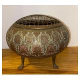 Vintage Floral Brass Jardiniere with Flower Frog G