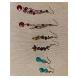 (3) Stone Dangle Earrings