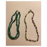 (2) Short, Gemstone Necklaces