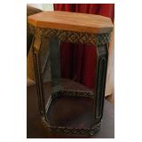 Small Vintage Wooden & Metal Table