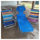 (2) Beach Chairs and Lounge Chair