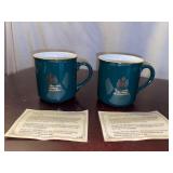 (2) Green Gevalia Kaffe Mug/Cup(By Appointment To
