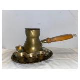 Handmade Brass Turkish Coffee Maker, Alcohol Burne