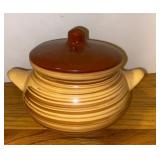 Small Two Toned Pot W/Lid