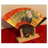 Kyoto Japanese Folding Fan W/ Stand
