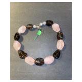 Rose Quarts and Smokey Quartz Necklace
