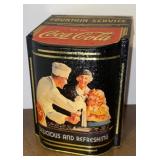 Coca Cola Fountain Service Tin, Hinged Lid, Coke M