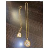 (2) Locket Pendants with Necklace