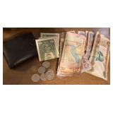 Assorted Money, Coins & Wallet