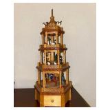 4 Tier Natural Wood Nativity Scene and Angels Pyra