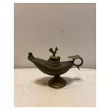 Antique Brass Peacock Vessel Oil Lamp Aladdin Oil