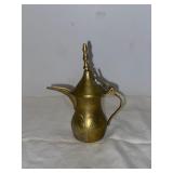 4 in. Vintage Ornate Brass Miniature Etched Jug Br