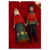 Hand Carved Russian Dolls 4.5 in (A)