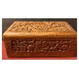 Hand Carved Wooden Jewelry Box