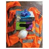 Orange Safety Vests, Gloves, and Masks