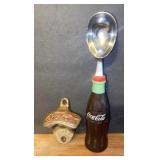 Coca Cola Ice Cream Scoop and Wall Hanging Bottle