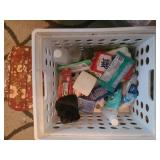 Crate of toiletry items