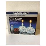 NIB Cut Glass Oil Candle Set