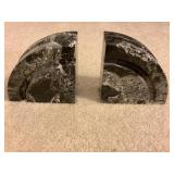 Black Marble Bookends