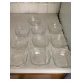 (10) Duralex Glass Square Fruit Bowls