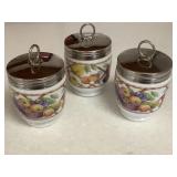 3 Royal Worcester Porcelain Jars with Lids