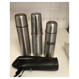 (3) Stainless Steel Coffee/Drink Thermal Bottles