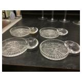 (4) Vintage Crystal Coasters with Ashtray
