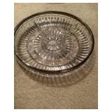 Vintage Celtic Silverplate Rimmed Crystal Tray