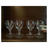 4 Fostoria Handblown Wedding Ring Crystal Glasses