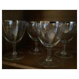 4 Fostoria Handblown Wedding Ring Crystal Glasses