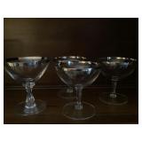 4 Fostoria Handblown Wedding Ring Crystal Glasses
