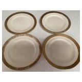 (4) 18 KT Gold Rimmed Plates