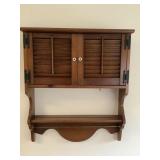 Wood Wall Shelf with Storage & Towel Rack