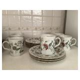 (7) Andrea by Sadek Coffee Mugs & Snack Plates