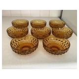 (8) Amber Glass Fruit Bowls