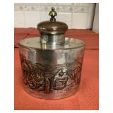 Antique Silver Engraved Jar