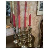 13 Brass Candle Holders
